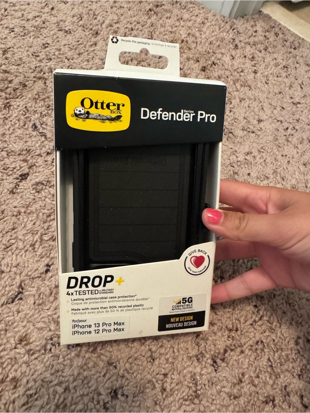 OtterBox Defender Pro Black Rugged Case for iPhone 13 Pro Max / 12 Pro Max